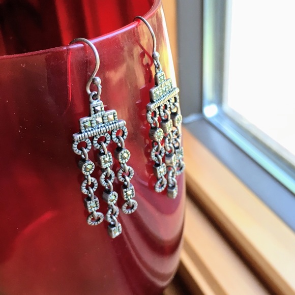 Vintage Jewelry - Vintage Art Deco sterling 925 marcasite earrings